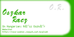 oszkar racz business card